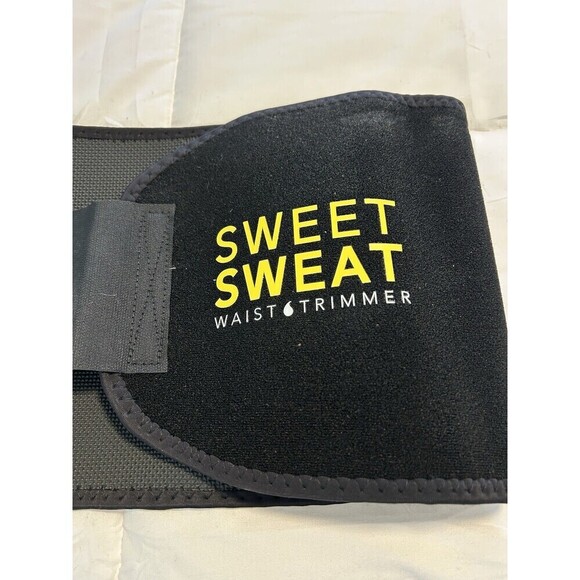Sweet Sweat Waist Trimmer Band (Women & Men) Trainer Belt - Black Yellow Size M - Picture 1 of 5